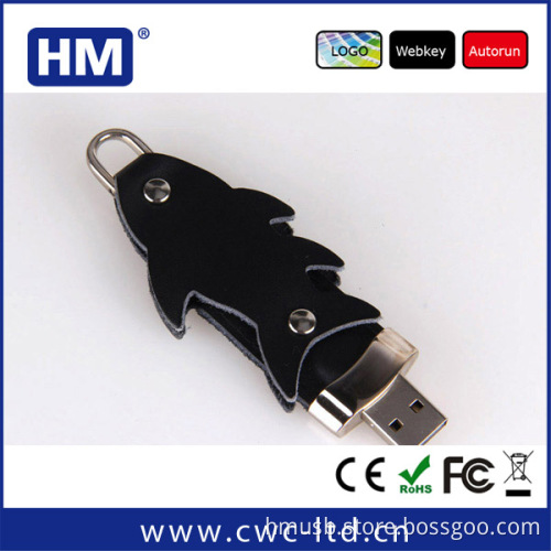 Leather customized novelty usb flash drive for wedding gift